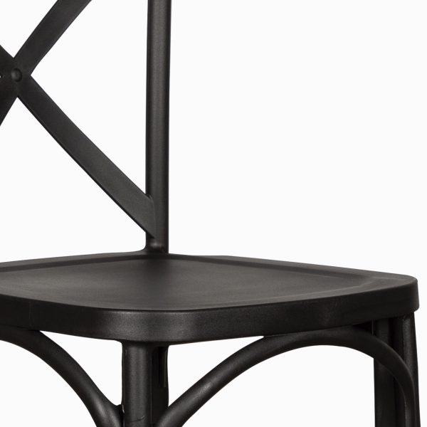 Silla X negra en plástico apilable - Imagen 5