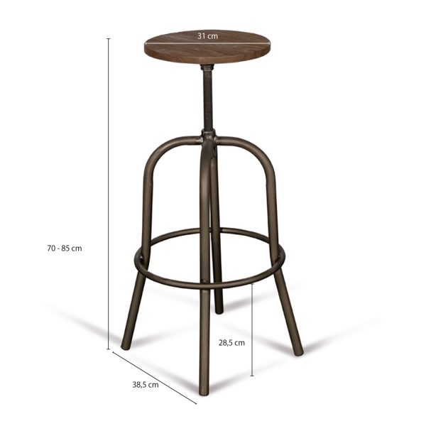 Silla bar Vintage Gun - Imagen 3
