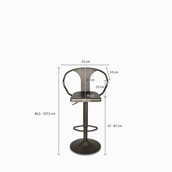 Silla bar industrial brazo Peak Gun - Imagen 3