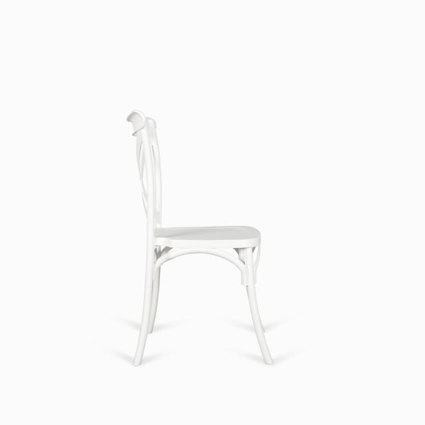 Silla X blanca en plástico apilable - Imagen 5