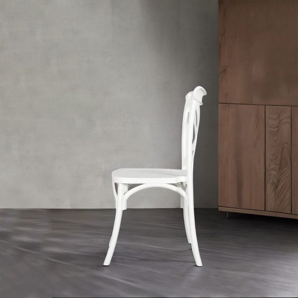 Silla X blanca en plástico apilable - Imagen 4