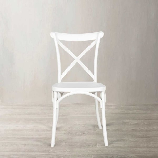 Silla X blanca en plástico apilable - Imagen 2