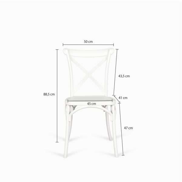 Silla X blanca en plástico apilable - Imagen 3