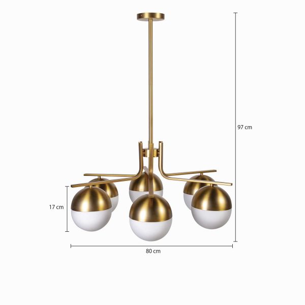 Lámpara Estrella 6 globos Brass - Imagen 3
