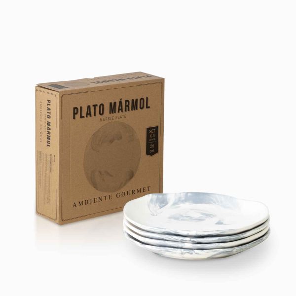Plato mármol 26 cm setx4 - Imagen 5
