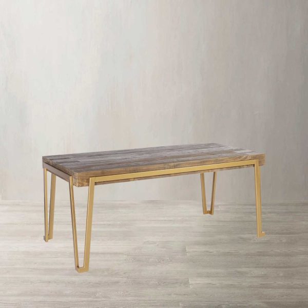 Mesa comed pata dorado alred 77x180x90cm - Imagen 2
