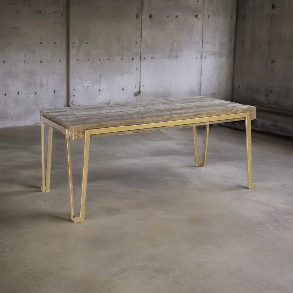Mesa comed pata dorado alred 77x180x90cm - Imagen 4