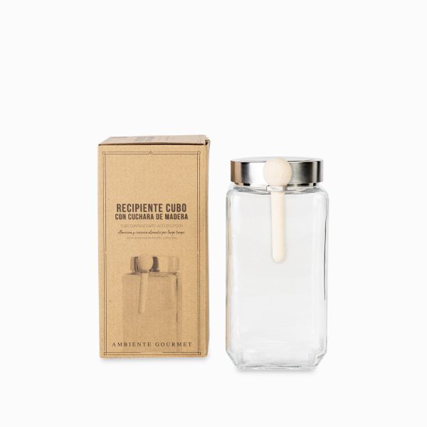 Recipiente cubo con cuchara madera 1l - Imagen 3