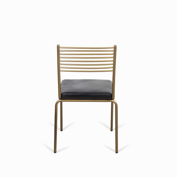 Silla Líneas Doradas en cuero negro - Imagen 5