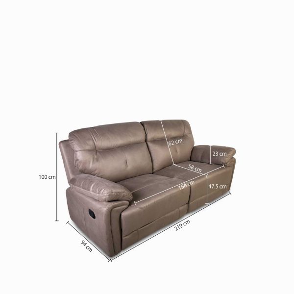 Reclinable 3 puestos Covy taupe - Imagen 3