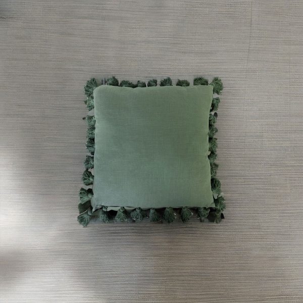 Cojín Borlas Verde - Imagen 4