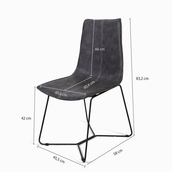 Silla comedor slope gris pata negra - Imagen 3