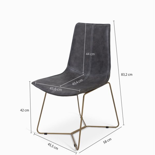 Silla comedor slope gris pata dorada - Imagen 3