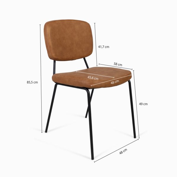 Silla comedor ilinois miel 84x57x48 - Imagen 3