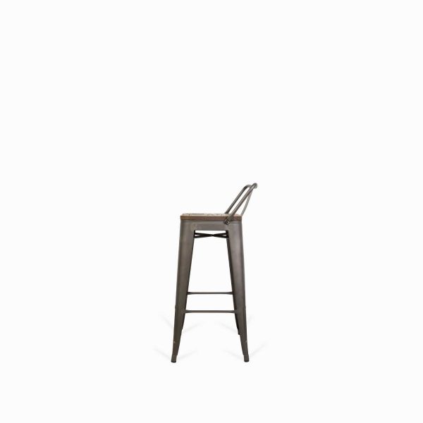 Silla bar industrial madera gun - Imagen 5