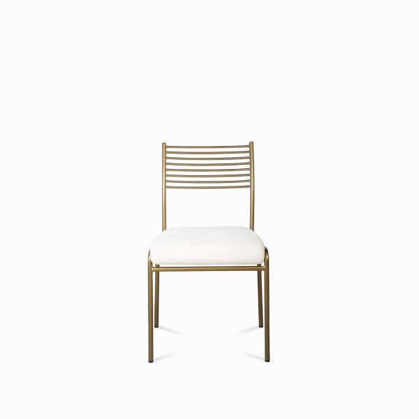 Silla Líneas Doradas en lino beige