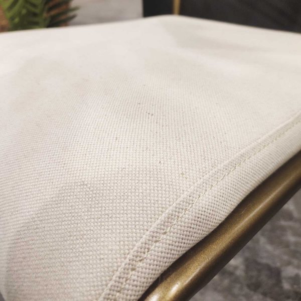 Silla Líneas Doradas en lino beige - Imagen 7