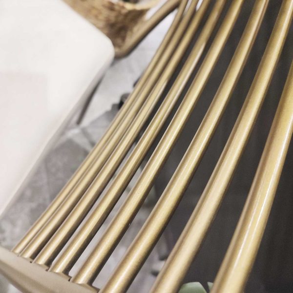 Silla Líneas Doradas en lino beige - Imagen 8