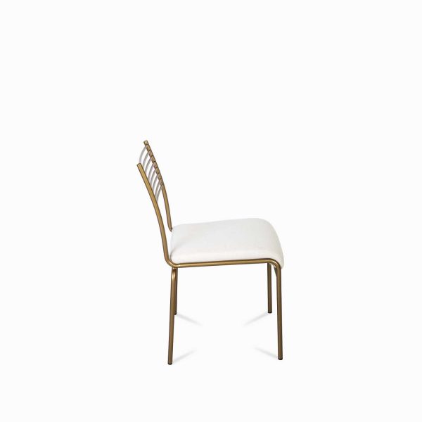 Silla Líneas Doradas en lino beige - Imagen 5