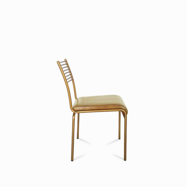 Silla Líneas Doradas en cuero miel - Imagen 5