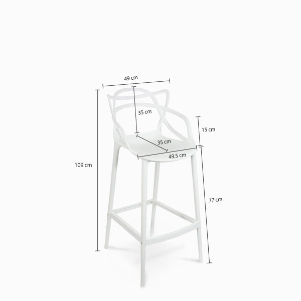 Silla bar York blanca - Imagen 3