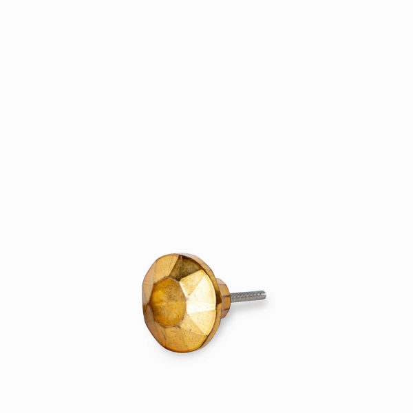 Pomo vidrio diamante dorado - Imagen 2
