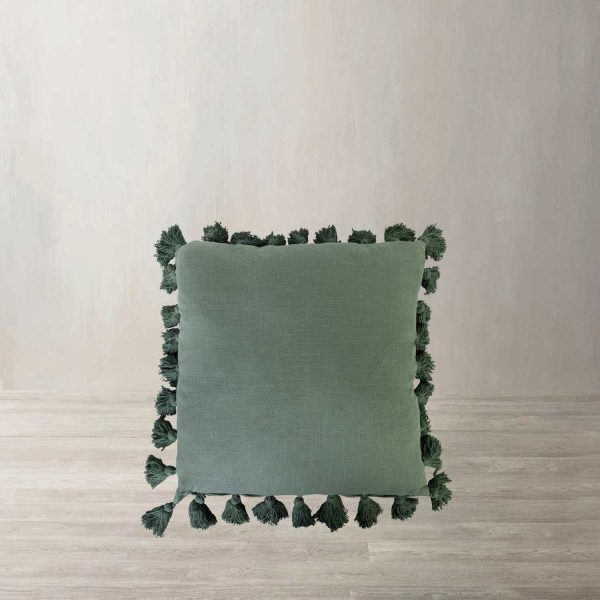 Cojín Borlas Verde - Imagen 2