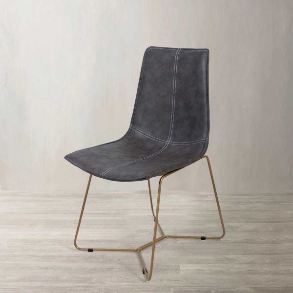 Silla comedor slope gris pata dorada - Imagen 2
