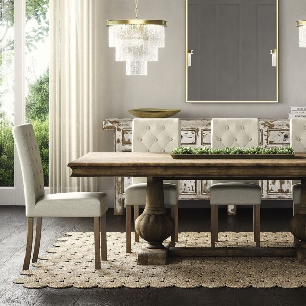 Silla de comedor con espaldar alto capitoneado - Imagen 3