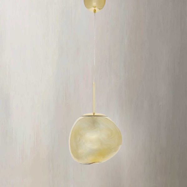 Lámpara de Techo Pequeña Acrílico Dorado - Imagen 2
