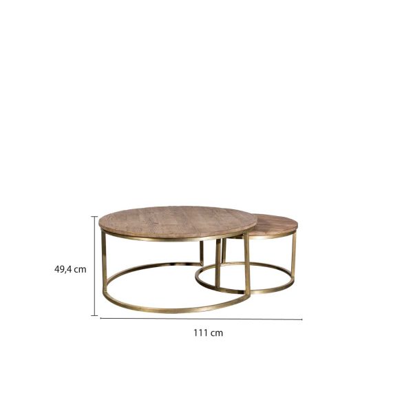 Set x 2 Mesas de Centro Base Brass - Imagen 3
