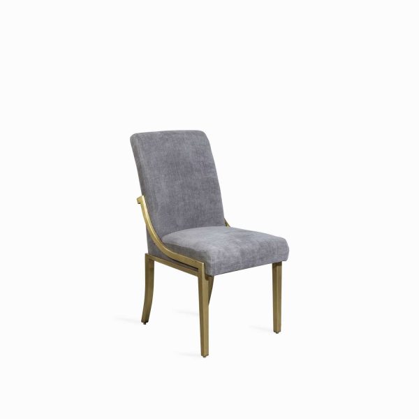 Silla comedor silver terciopelo gris