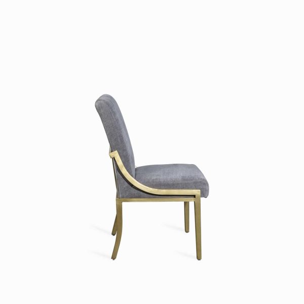 Silla comedor silver terciopelo gris - Imagen 2