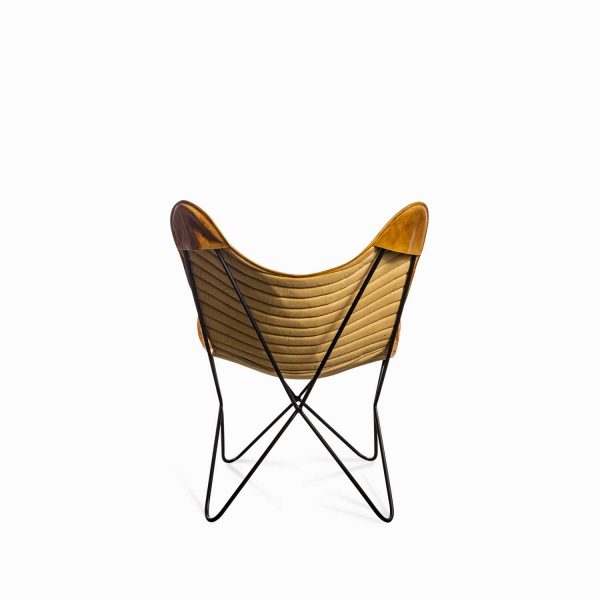 Silla Mariposa  en hierro y cuero café - Imagen 6