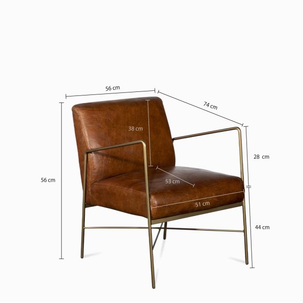 Silla Iron Cuero Miel - Imagen 3