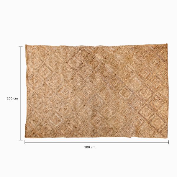 Tapete Yute rombos natural 200x300cm - Imagen 3
