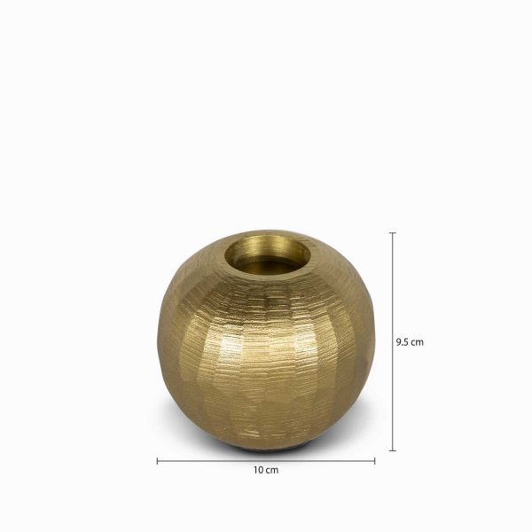 Candelabro dorado redondo 18.5x11cm - Imagen 3