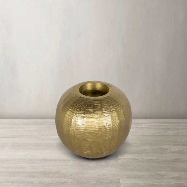 Candelabro dorado redondo 18.5x11cm - Imagen 2