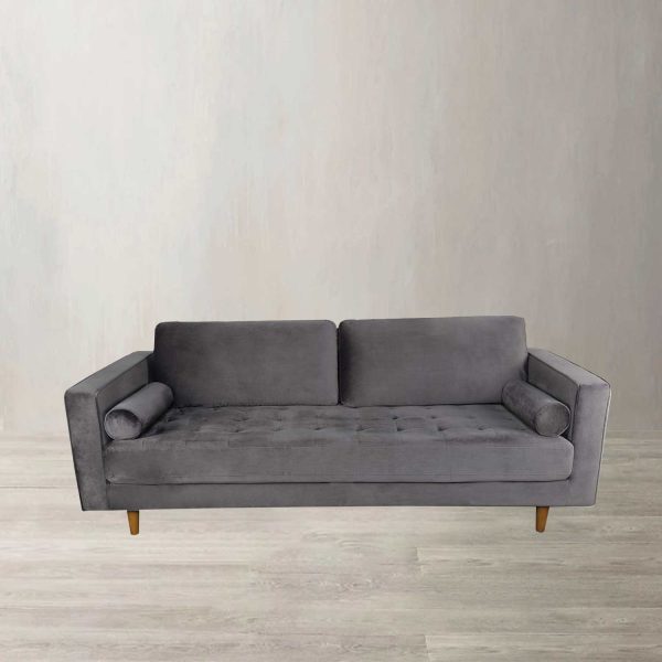 Sofá 3 puestos Arlo velvet gris - Imagen 2