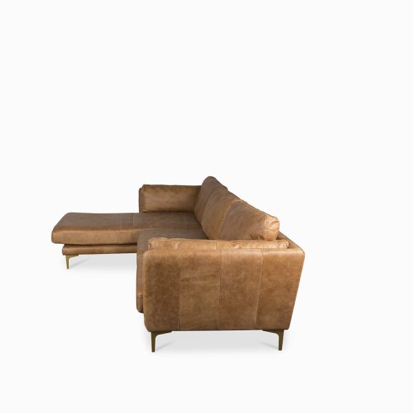 Sofá en L Italian Cognac - Imagen 5