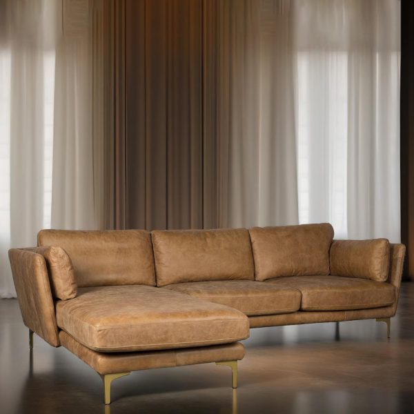 Sofá en L Italian Cognac - Imagen 4