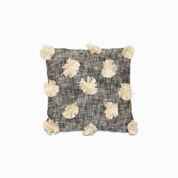 Cojin Pompones Beige