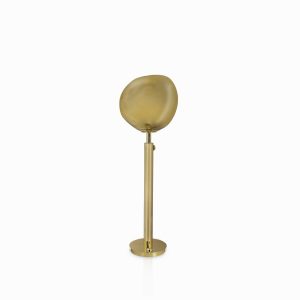 Lámpara piso acrílico dorado