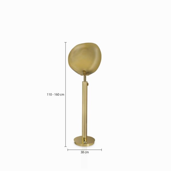 Lámpara piso acrílico dorado - Imagen 3