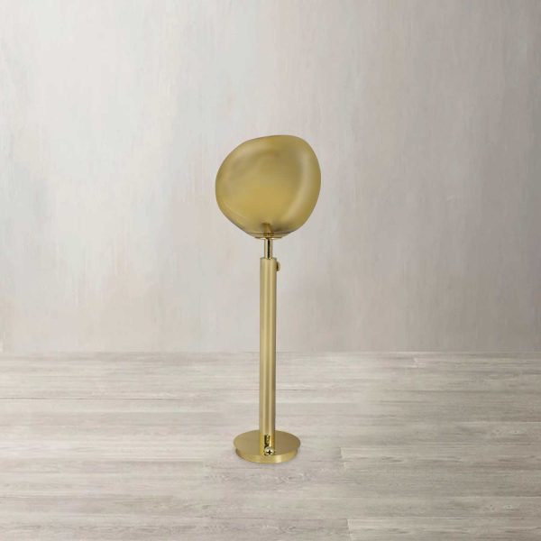 Lámpara piso acrílico dorado - Imagen 2