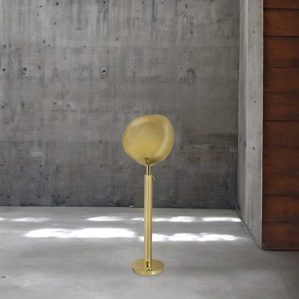 Lámpara piso acrílico dorado - Imagen 4