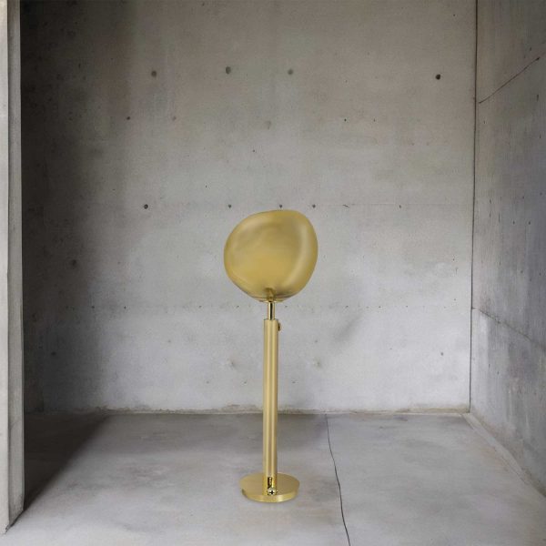 Lámpara piso acrílico dorado - Imagen 5