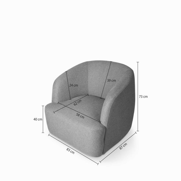 Poltrona pavia gris 76X87X87 - Imagen 2