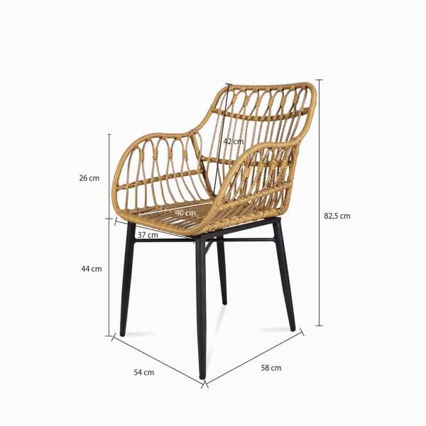 Silla de comedor en rattan ovalada - Imagen 3