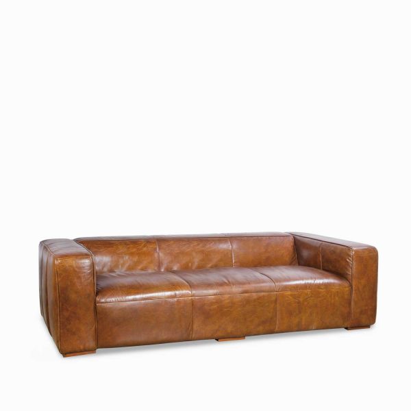Sofá Cuero 3 puestos Comfort miel